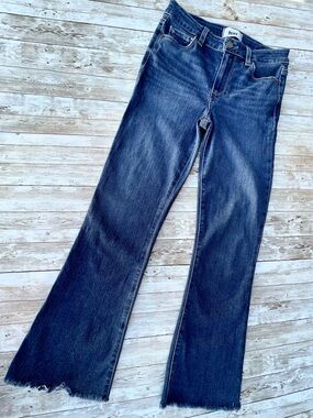 PAIGE Rory Crop Flare Leg Jeans with Raw Hem W26